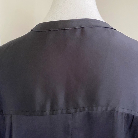 Old Navy Black Satin Short Sleeve Dolman Popover Blouse Top-Sz-M - Picture 7 of 12